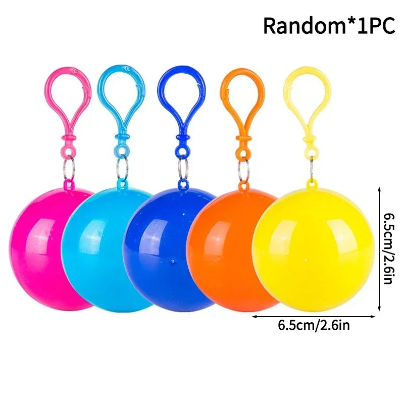 1/5 Random Disposable Raincoat Portable Waterproof Compression Ball Pocket Raincoat Outdoor Travel Hangable Poncho Camping Gear