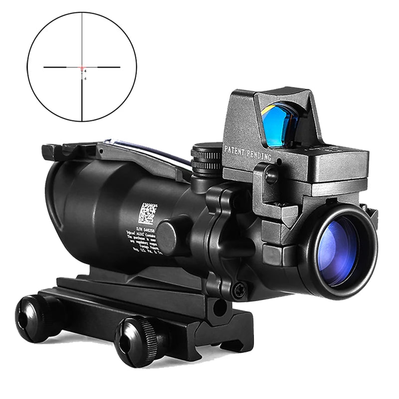 Adjustable 4x32 Red Dot 1x Dot Tactical Scope 20mm Rail Scope