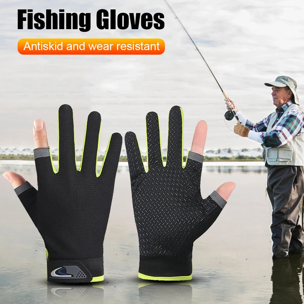 Winter Fishing Gloves 2 Cut Fingers Men Women Breathable Anti-slip Antiskid Fishing