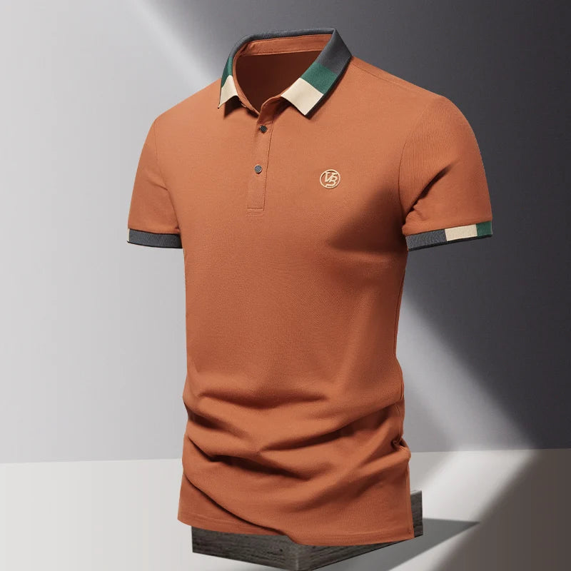 POLO shirt men's summer fashion ice silk quick drying short sleeved T-shirt solid color