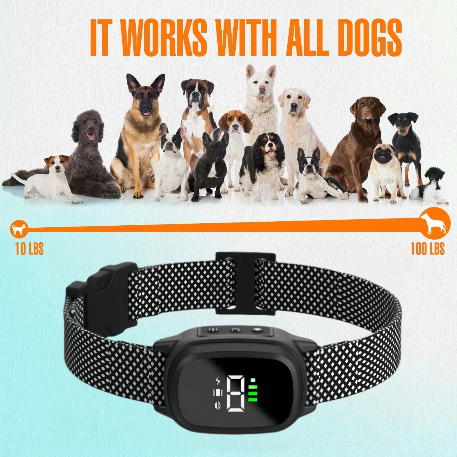 Waterproof Dog Bark Collar,Rechargeable Anti-Bark Collar For Dog Vibration Training Collar For Small,Medium Dog