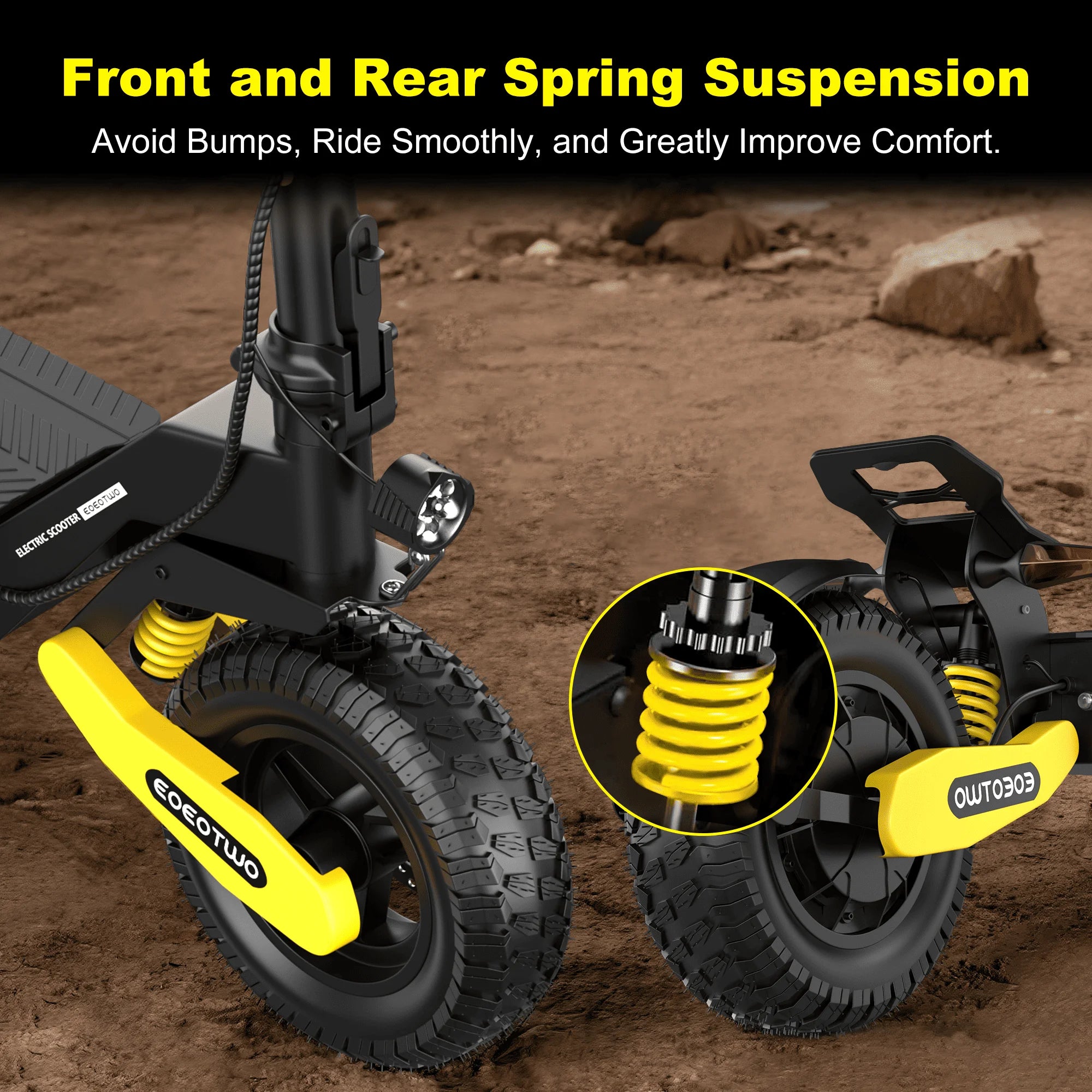 1200W Off Road Electric Scooter 48V Long Range E-Scooter 30MPH Fast Speed 11" Tubeless Tire Foldable Kick Scooter