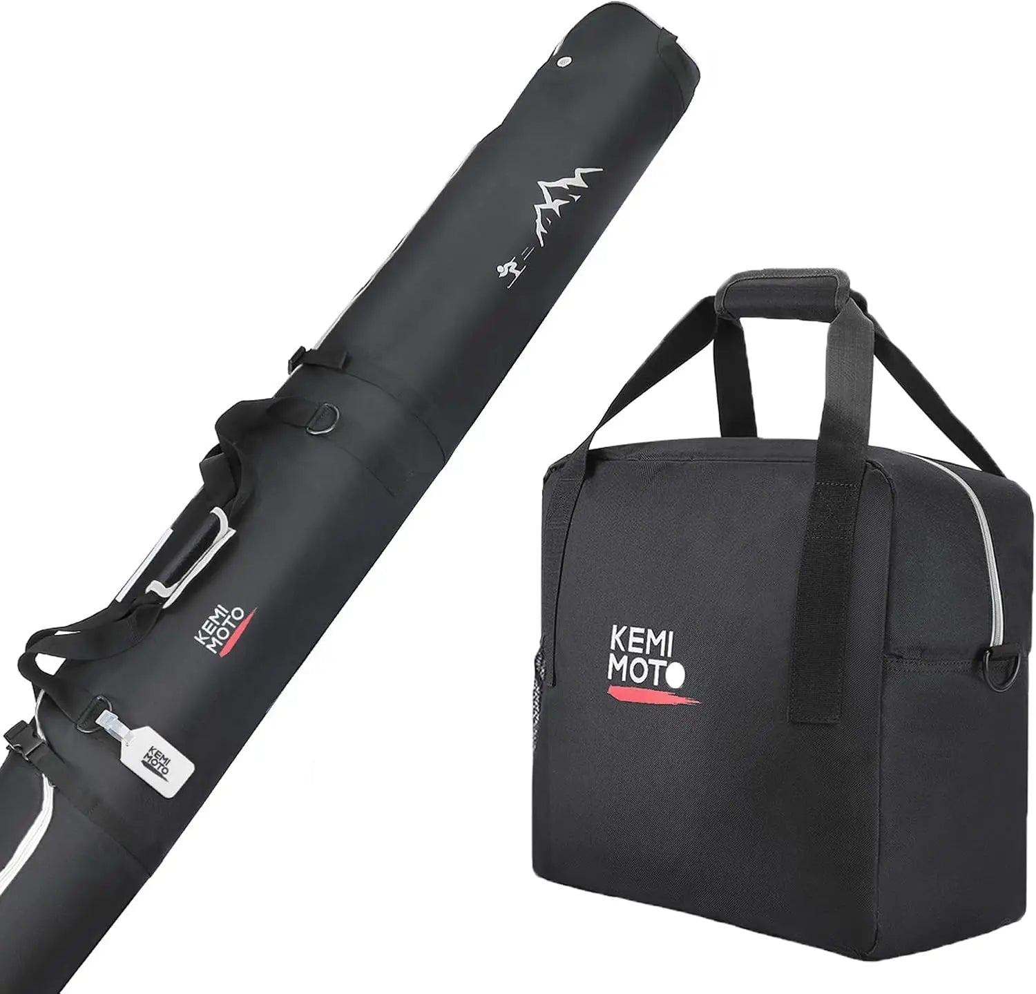 Ski & Boot Bag Combo, Padded Ski Travel Bags for Skis Up to 200cm