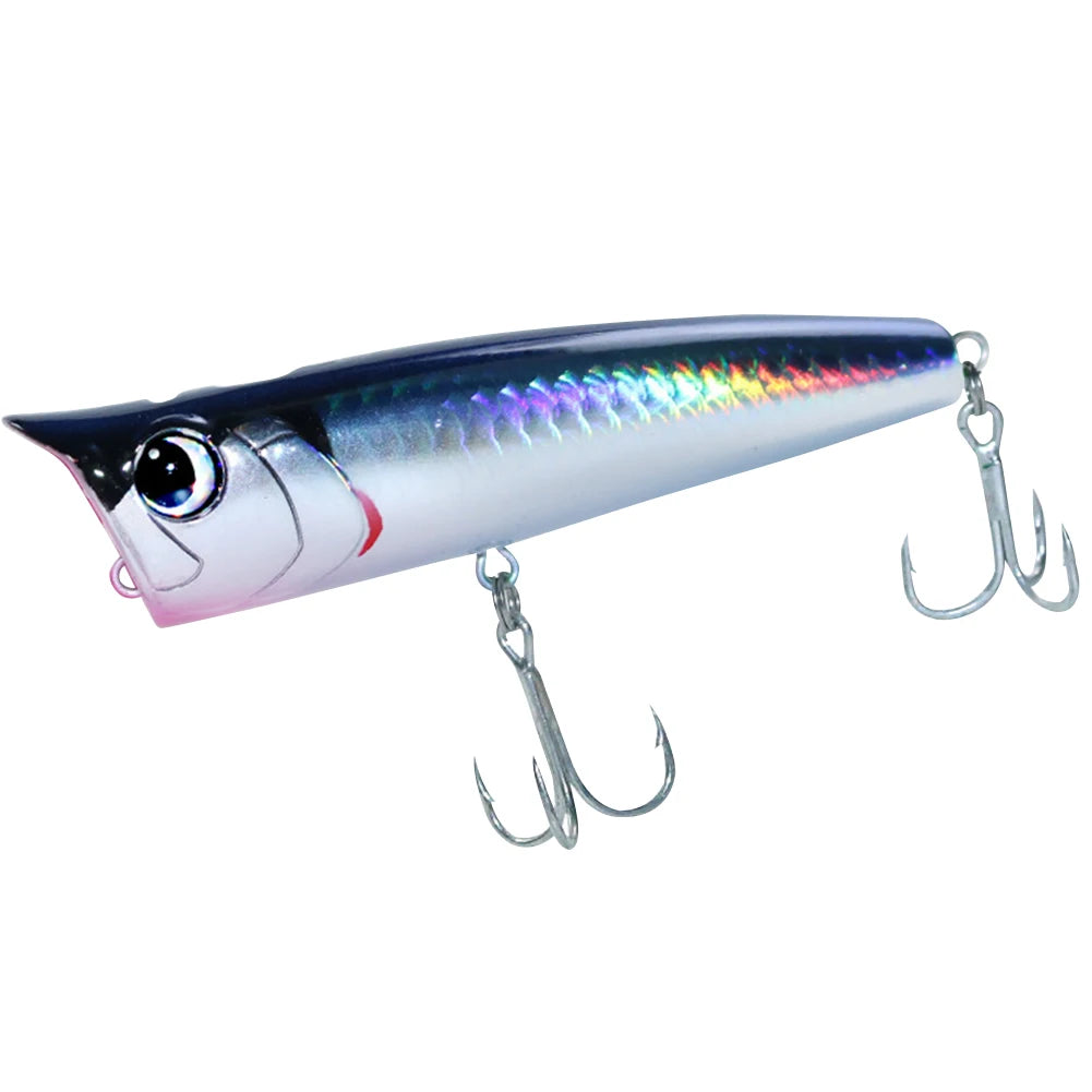 Floating Fishing Lure 90mm 15g Topwater Popper Bait 3D Eyes Artificial Wobbler Swimbait for Freshwater Saltwater Surface Fishing
