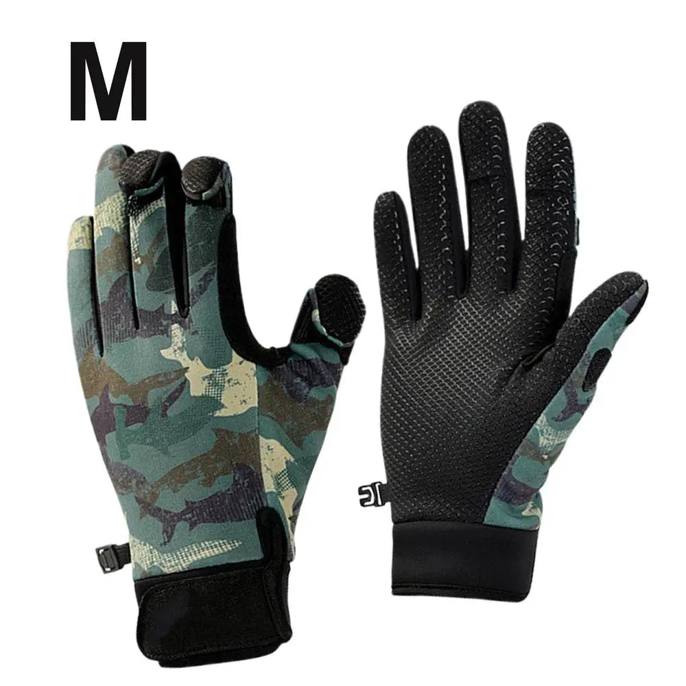 Ice Fishing Fingerless Gloves Touchscreen Non-Slip Fishing Equipment