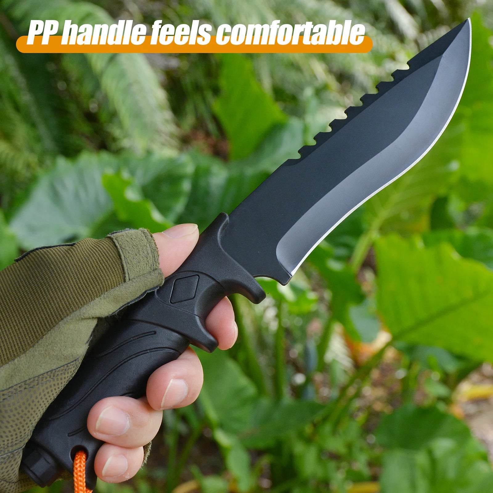 Damascus advanced straight knife, wooden handle and leather scabbard, fast cutting