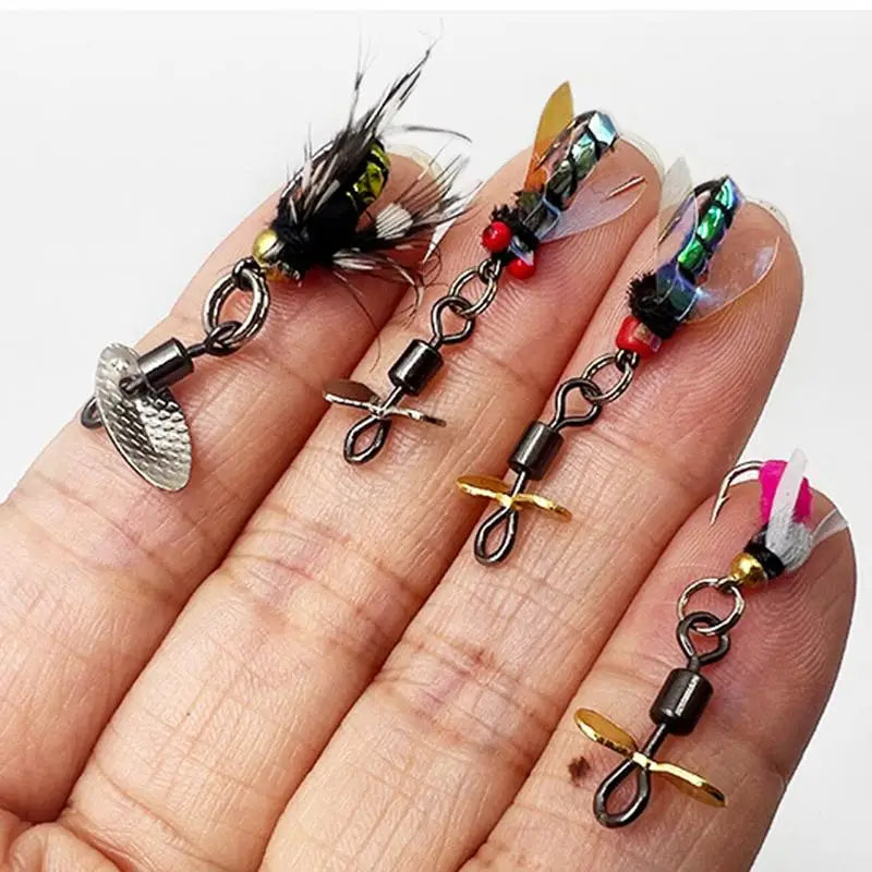 42pcs/set Ice Fishing Jigs Kit Simulated Fishing Fly Hook Set Lifelike Double Layer Fly Fishing Lure Box