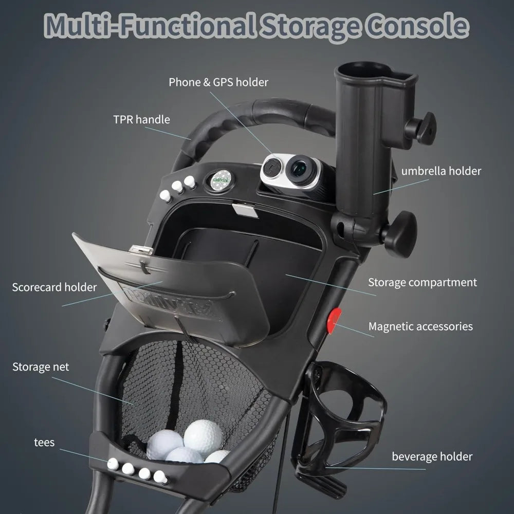 NEW - 4 Wheel Golf Push Cart - Caddycruiser One Version 8 1-Click Folding Trolley - Lightweight