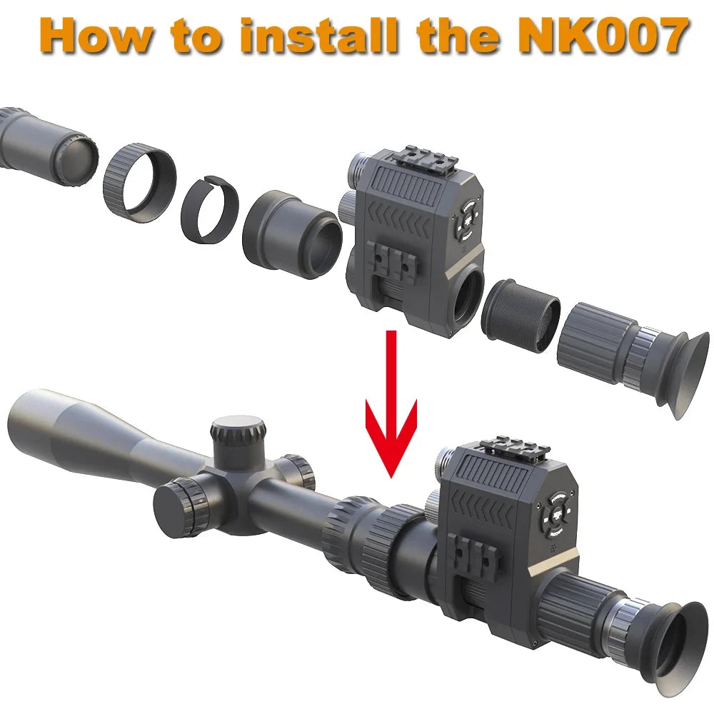 Digital Night Vision Riflescope Monocular HD 1080P 8X Zoom 850NM Infrared 200M Night Vision