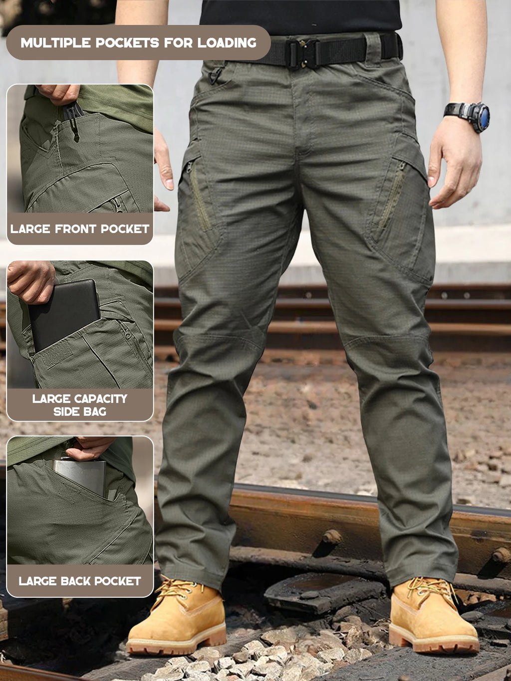 Tactical Work Pants Men's IX9 Tactical Pants Multi-Pocket Large Capacity Wear-resistant