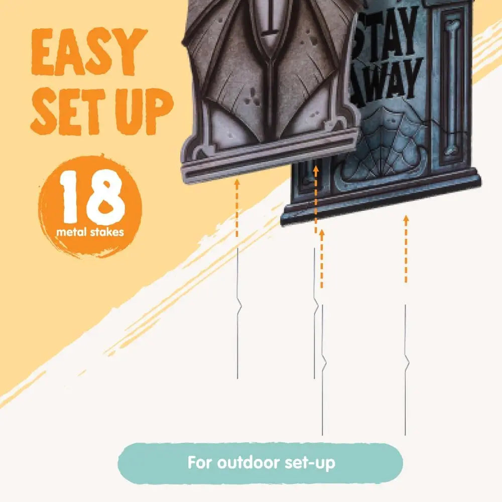 9 Pcs Tombstones Halloween Decorations Outdoor Graveyard Decor Plastic Headstones with 18 Metal Stakes