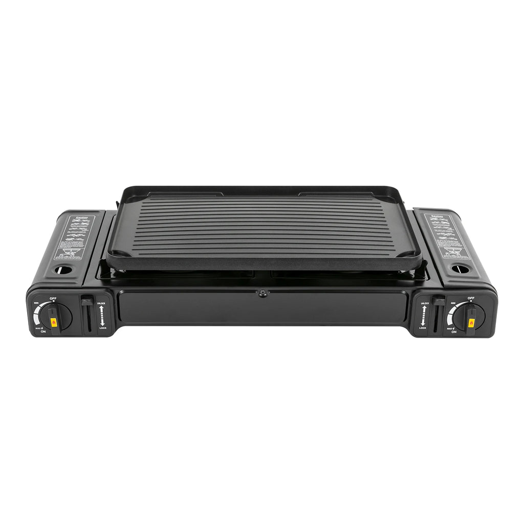 Double Head Barbecue Gas stove with Baking Tray  Home Application Home Outdoor