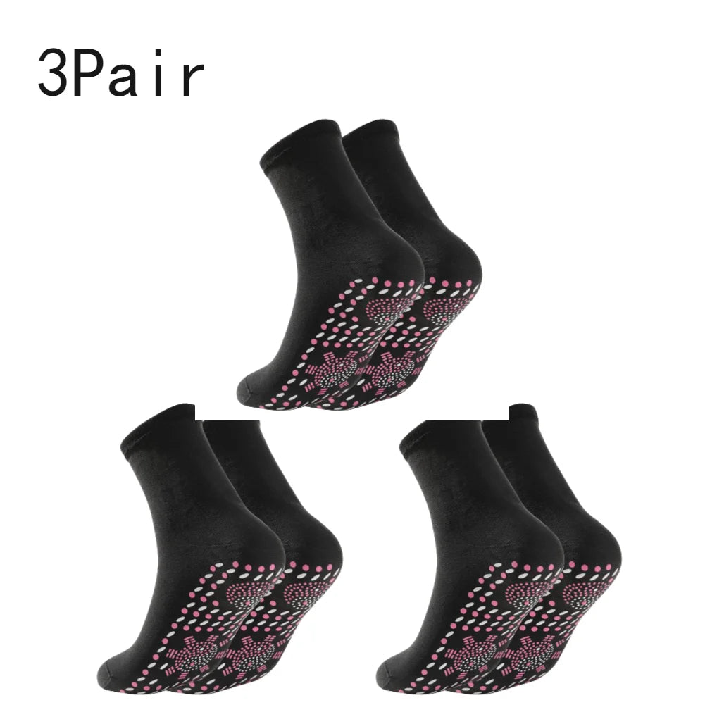 1-3Pair Self Heating Socks Winter Skiing Warm Socks Pain Relief Whole Foot One Size Socks Tourmaline Cold-Resistant