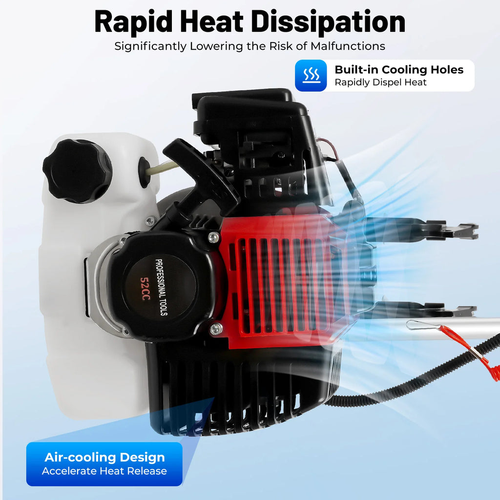 52CC 2.3 HP 2 Stroke Forced Air Cooling Gasoline 1.7KW 8500RPM, CDI Ignition