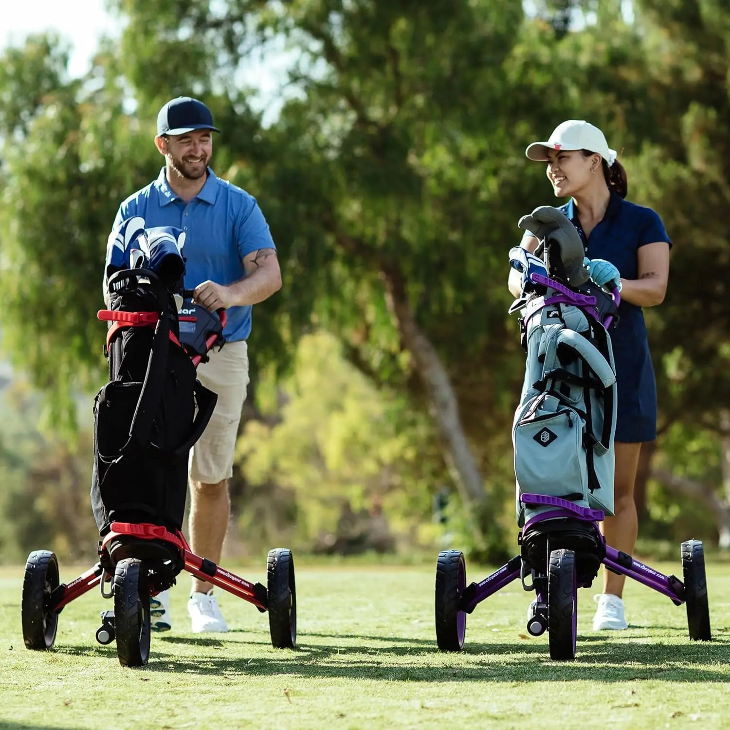 2025&4.0 Golf Push Cart, 3-Wheel Foldable Walking Golf Cart