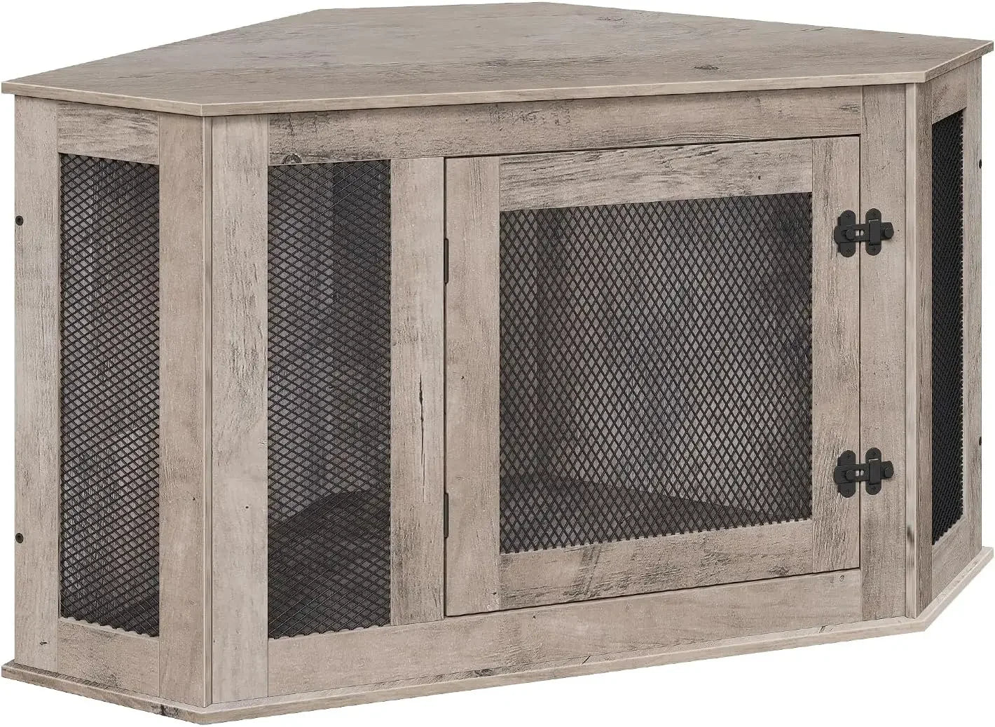 Corner Dog Crate Furniture, Wooden Dogs Kennel, Decorative Pet Crate Indoor Use