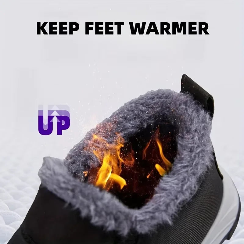 Women's Winter Lightweight Warm Sneakers Waterproof Non-Slip Outdoor Walking for Cold Weather