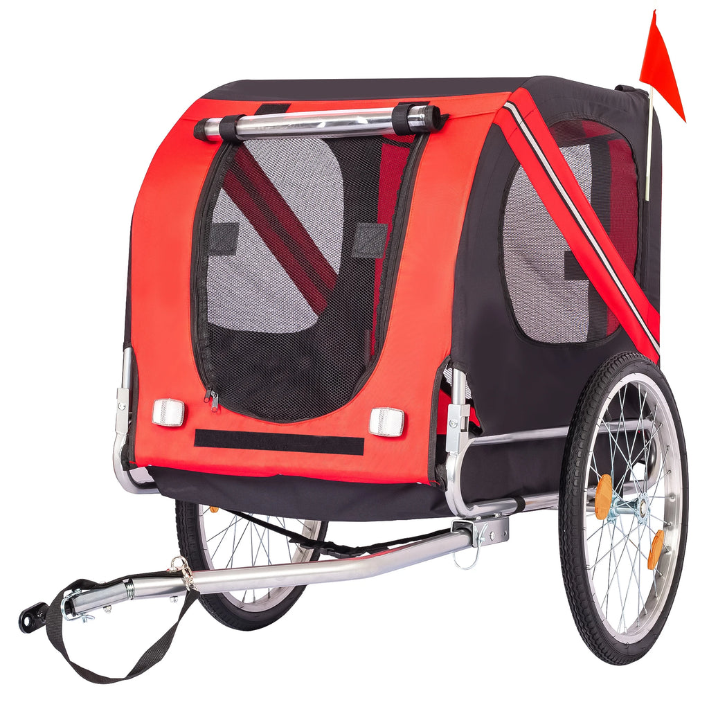 Bike Trailer 88Lbs Capacity, Carrier Foldable Oxford Fabric Universal Coupler with Quick Release Wheels