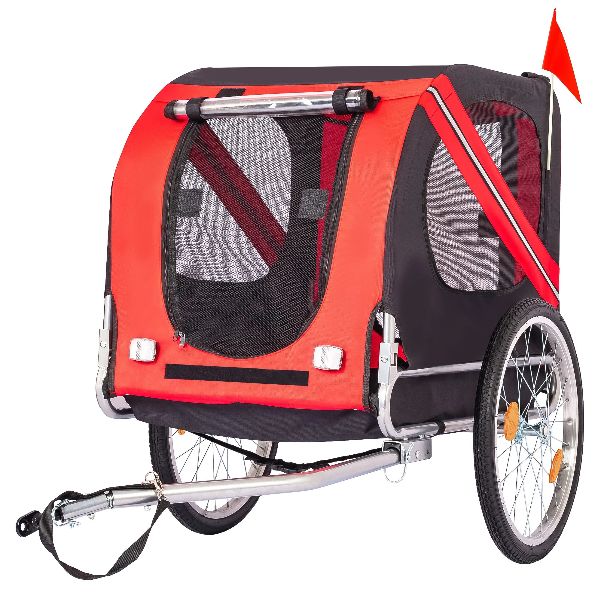 Bike Trailer 88Lbs Capacity, Carrier Foldable Oxford Fabric Universal Coupler with Quick Release Wheels
