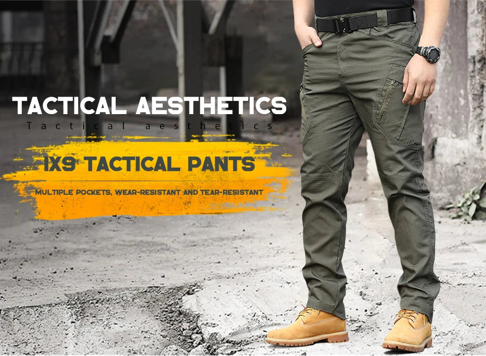 Tactical Work Pants Men's IX9 Tactical Pants Multi-Pocket Large Capacity Wear-resistant