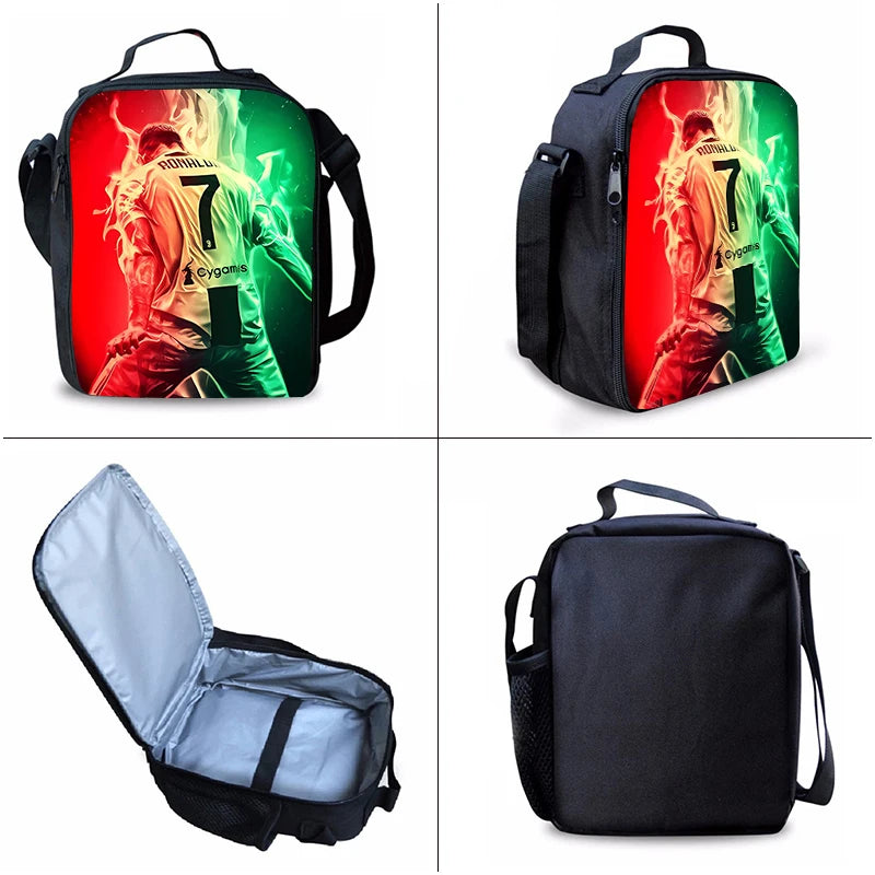 Football Cartoon Three Piece Set Backpacks 3D Cartoon School Backpack