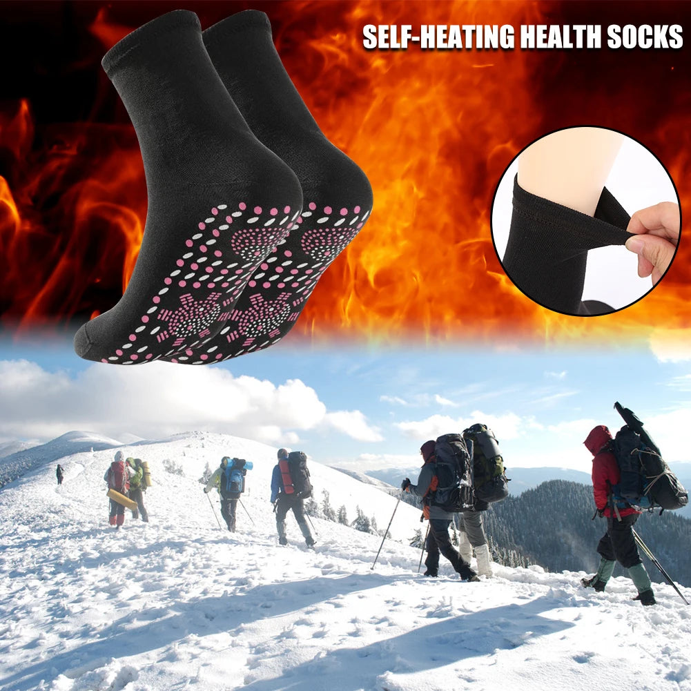 1-3Pair Self Heating Socks Winter Skiing Warm Socks Pain Relief Whole Foot One Size Socks Tourmaline Cold-Resistant