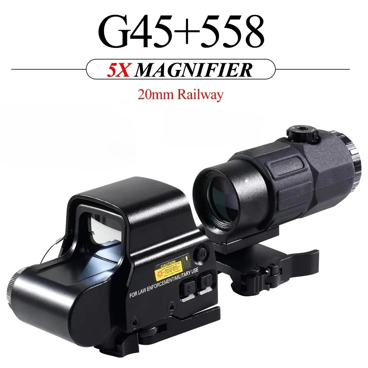 558 Holographic Red Dot G33/G43/G45 3X/5X Magnifier Red Green Reflex Sights Tactical Scope Folding