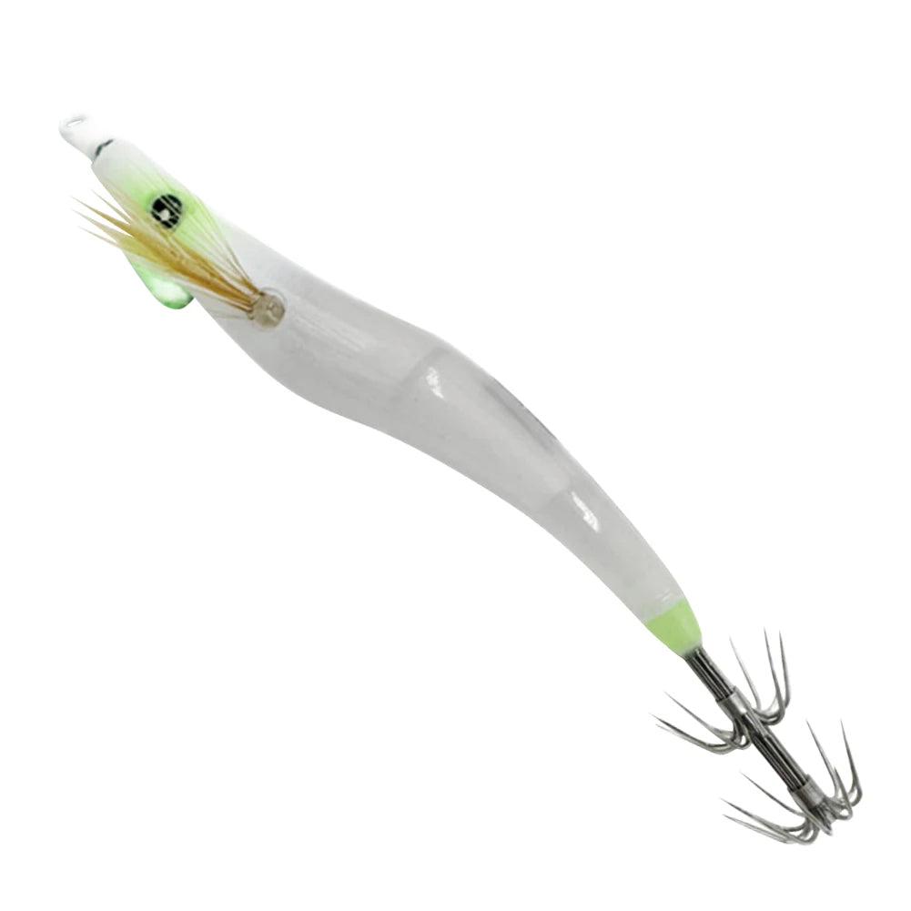 Luminous Lure Hard Shrimp Bait Simulation with Squid Jig Hook UV Wood Egi Shrimp Fishing Lure Octopus Cuttlefish Fishing Bait