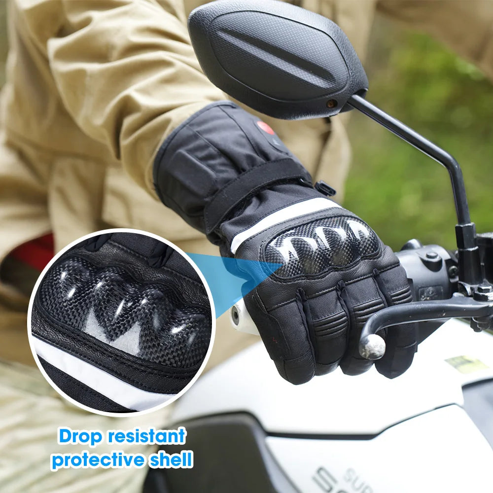 Savior 100% Waterproof Motorcycle Gloves Heated Guantes Motorbike Riding Heating Gloves Touch Screen Gloves Motorcycle Batteries