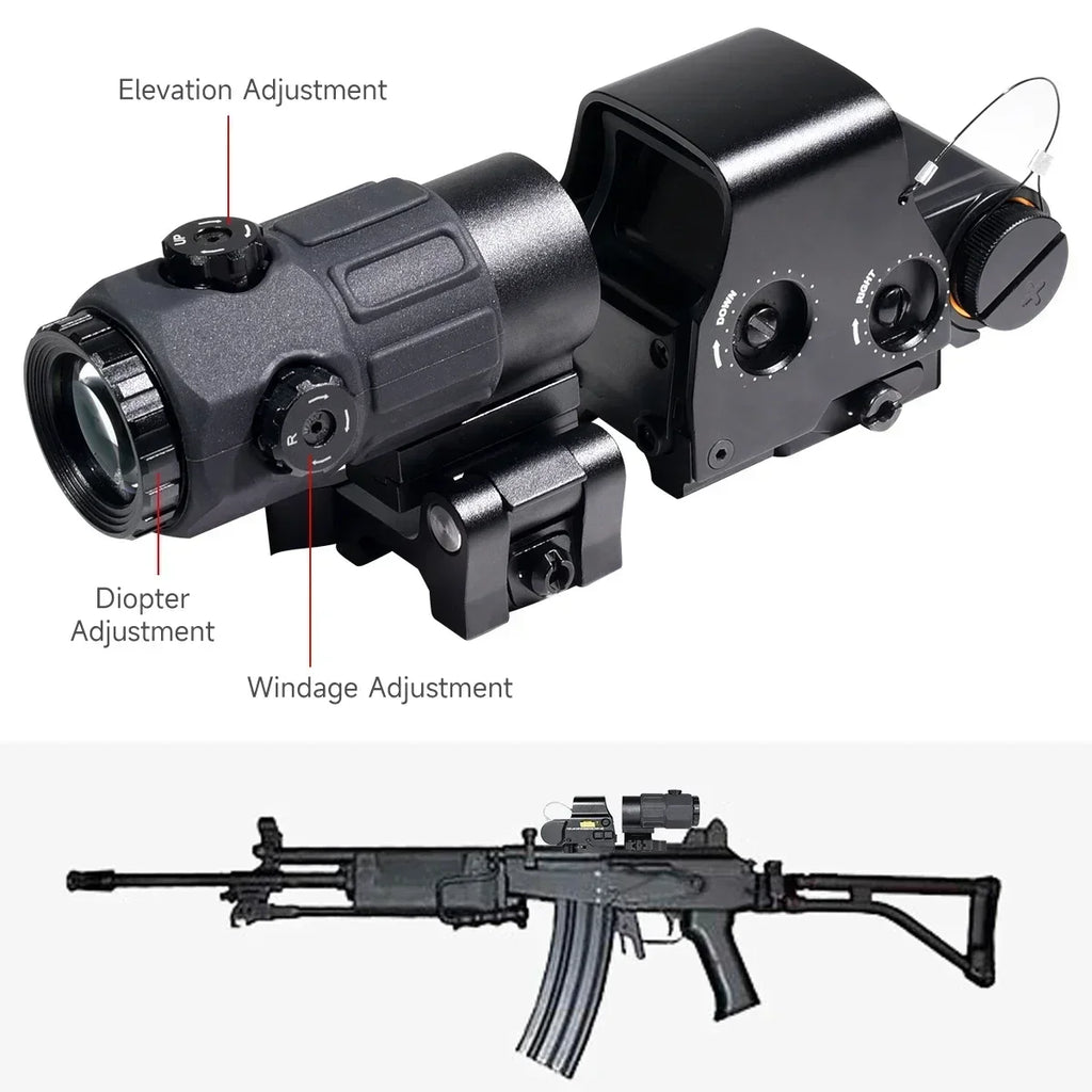 558 Holographic Red Dot G33/G43/G45 3X/5X Magnifier Red Green Reflex Sights Tactical Scope Folding