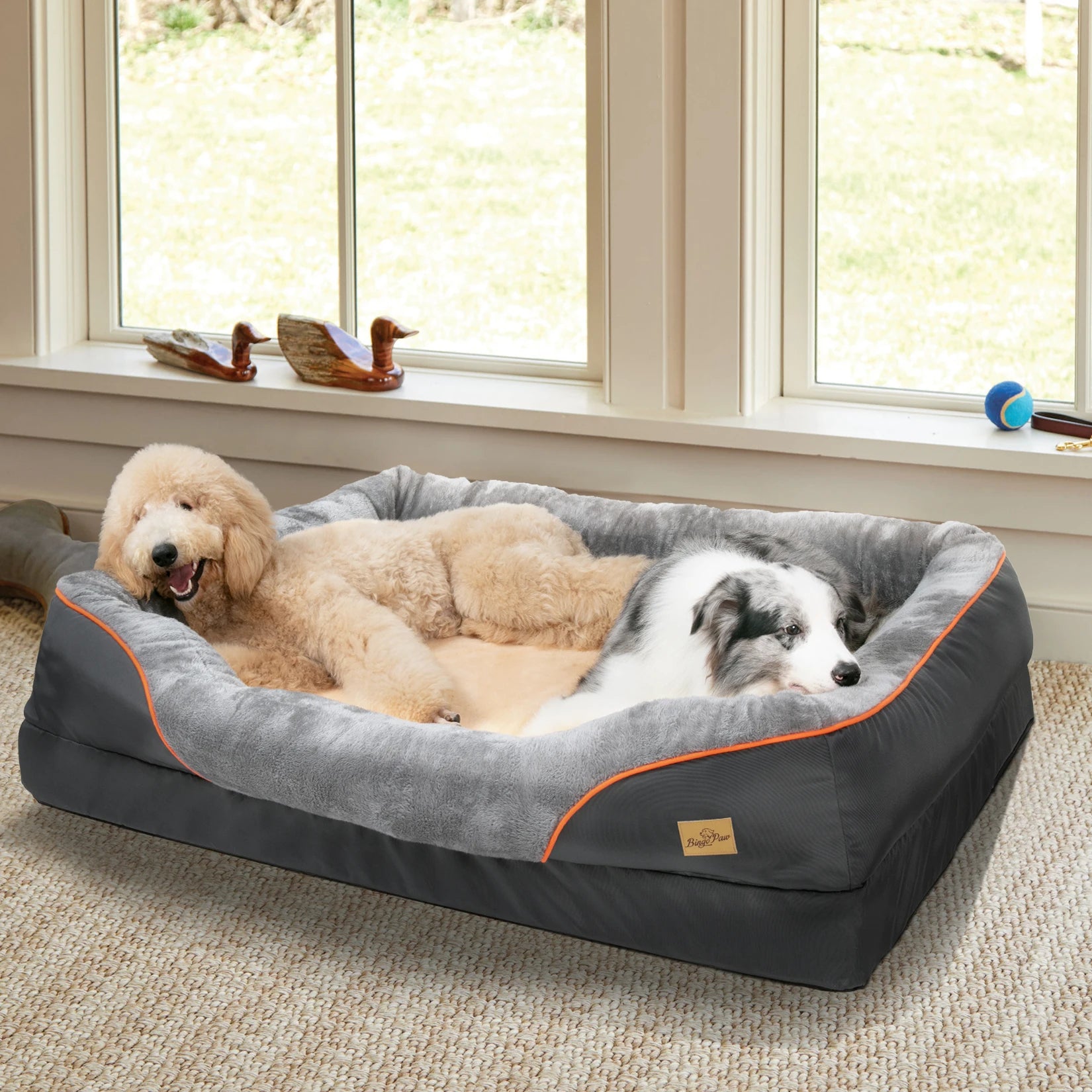 Large Dog Bed Soft Anti Allergy Warm Fleece Removable Washable Cover Pet Bed Waterproof