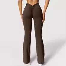 Fashion flared pants women's V back waist sports pants high waist buttocks beautiful buttocks fitness pants