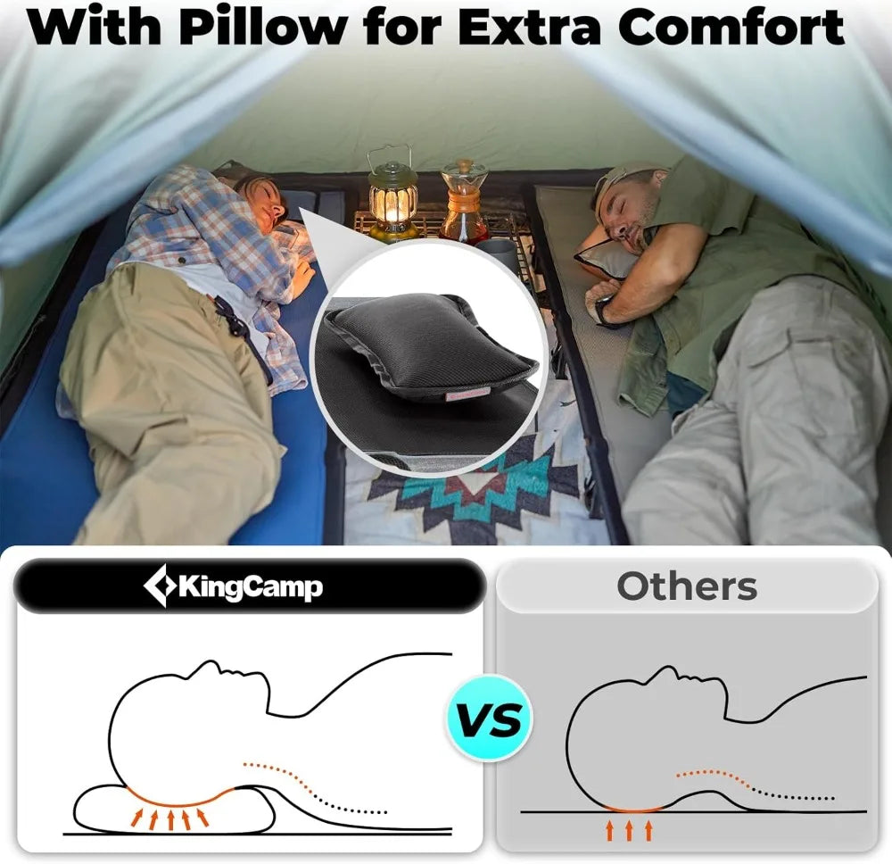 Ultralight Folding Camping Cot for Adults - Heavy Duty Portable with Pillow & Storage Bag