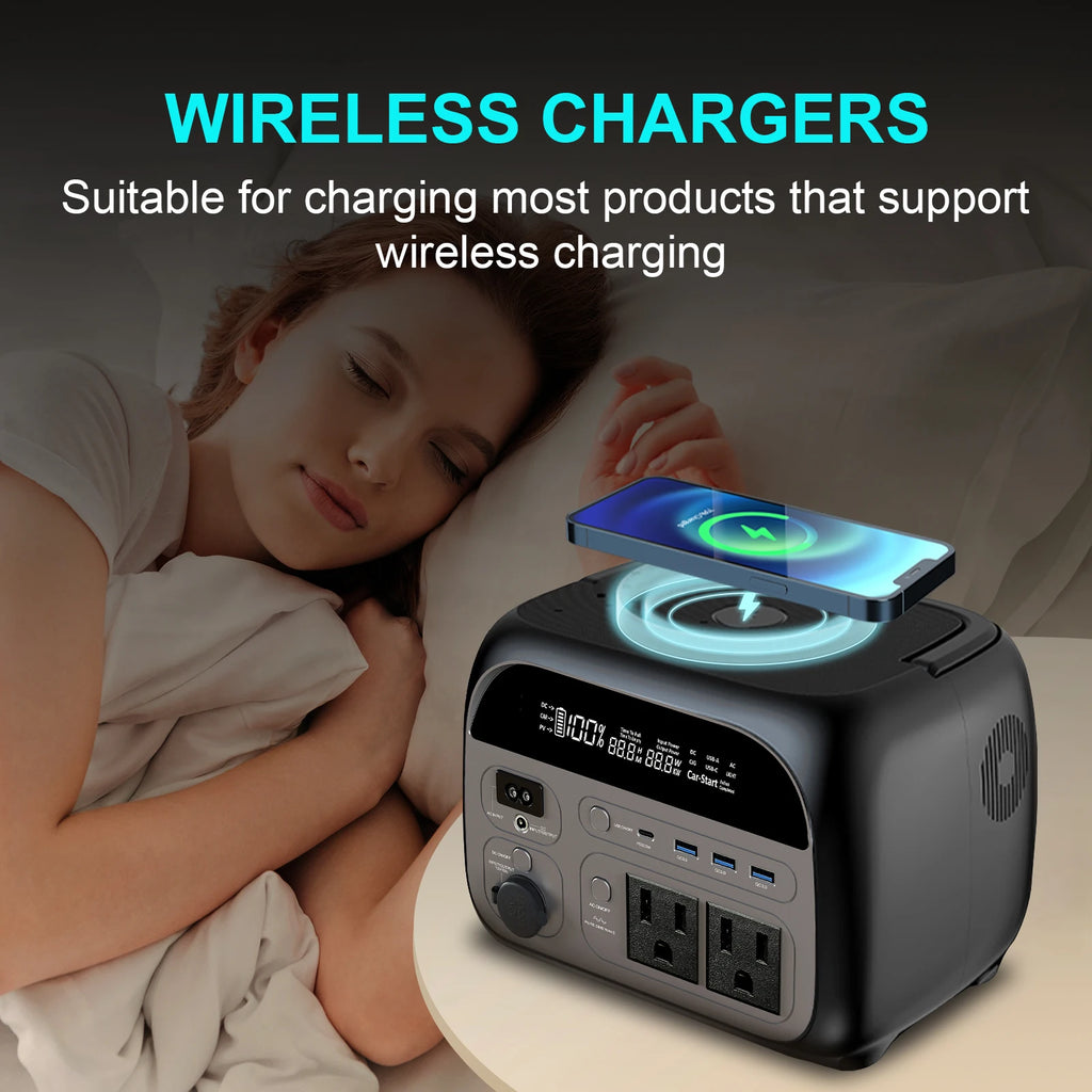 CTOLITY 500W+500W Portable Power Station 345.6Wh Solar Generator LiFePo4 Battery 220V AC Emergency Batteries