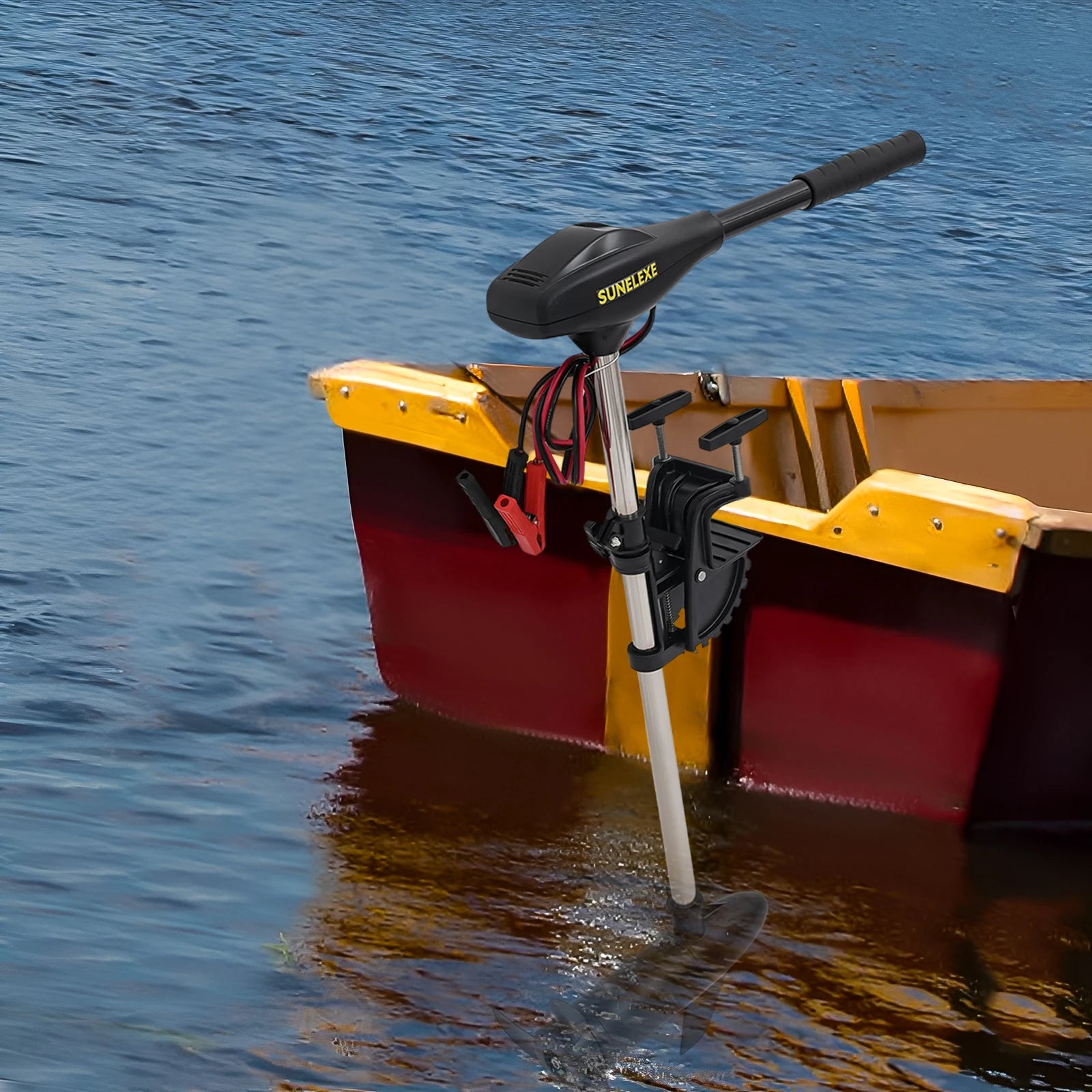 40 pound Retractable Electric Trolling Motor 12V Electric Outboard Motor for Inflatable Boats Kayaks  Small Vessels