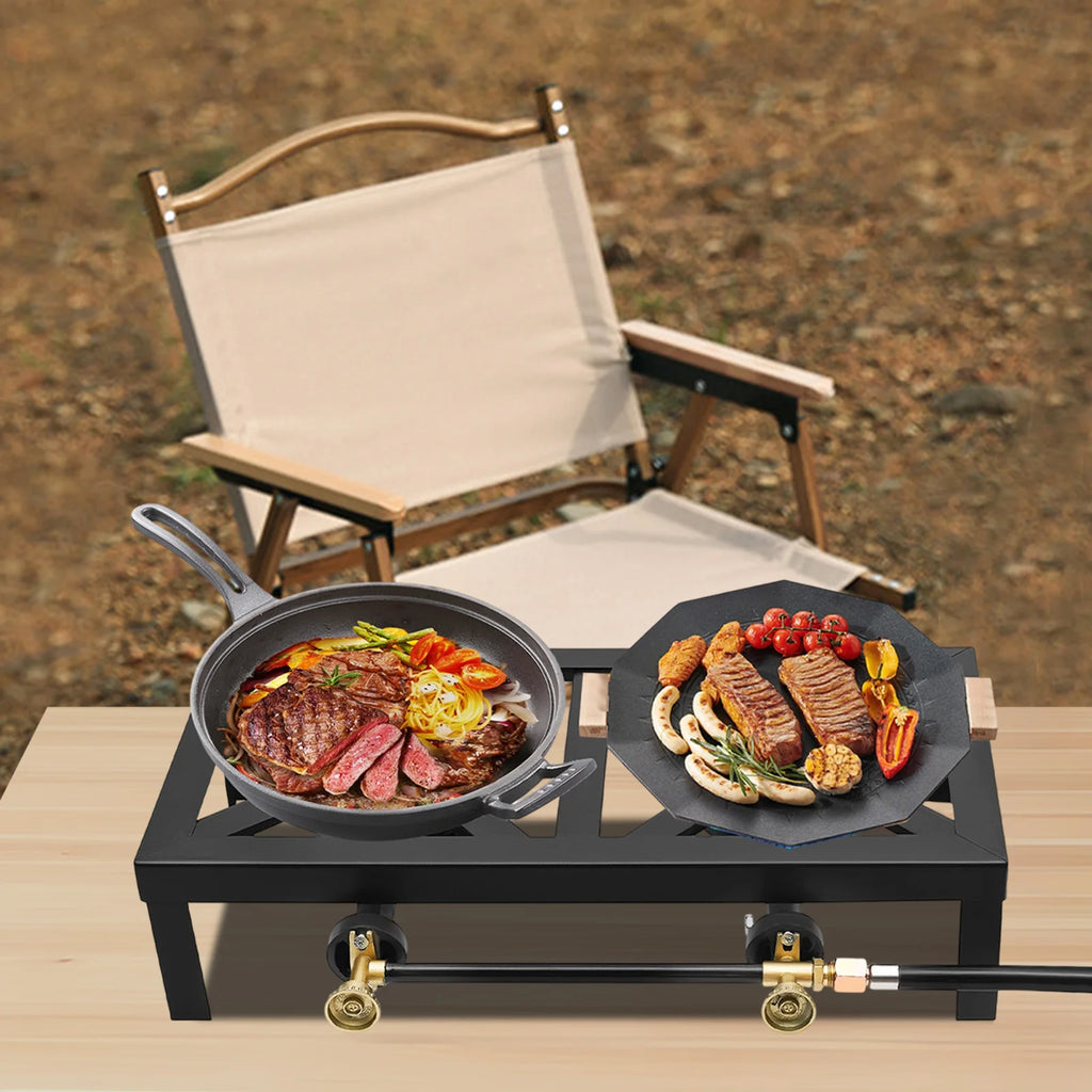 Gas Stove Camping Grill Propane Cooker Outdoor Gas for BBQ Picnic Hiking 8000W