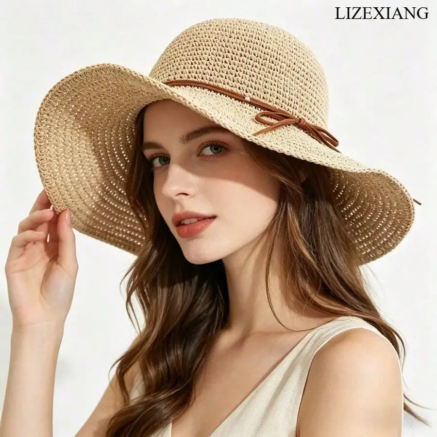 Women's Woven Straw Hat For Summer, Bohemian Elegant Sun Hat, Outdoor UV Protection Hat For Ladies