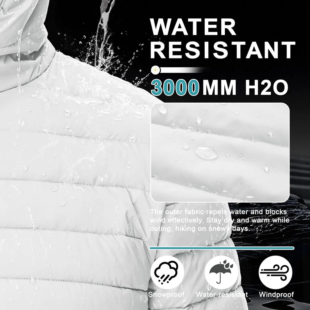 Men's Hooded Puffer Jacket Sherpa Lined Winter Coat Warm Insulated Windproof Water Resistant Full Zip Outdoor Hiking Casual Jacket