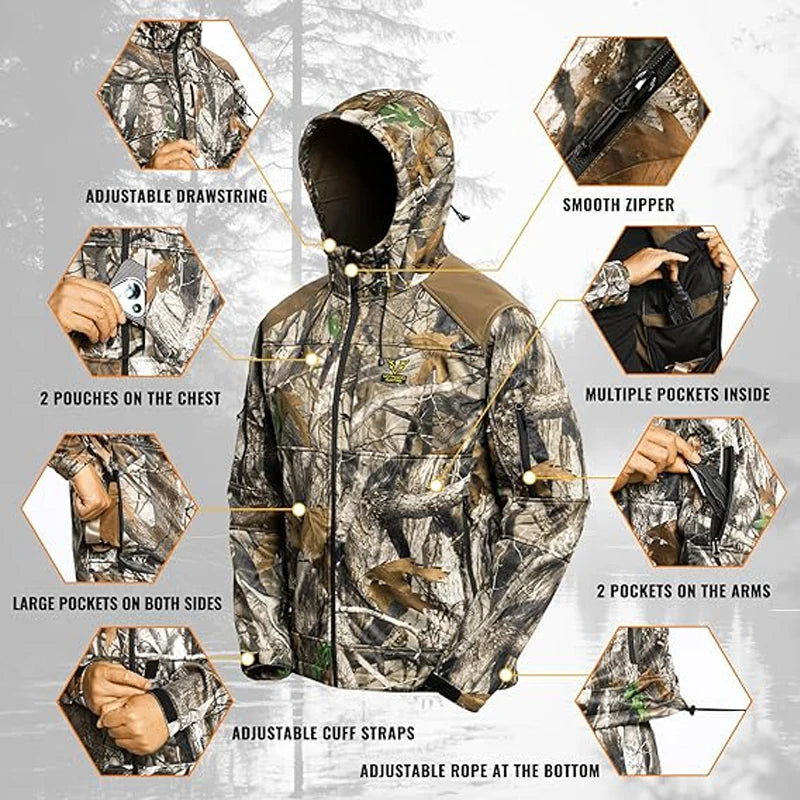 Camouflage Softshell Gear Hoodie Jacket Pants