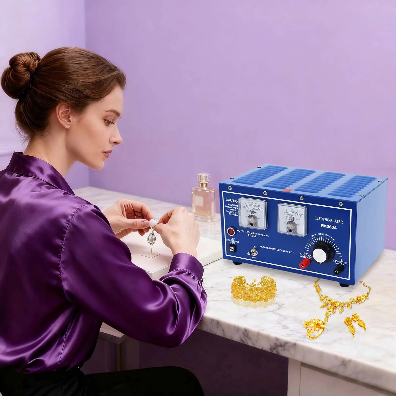 110V 30A Gold Plating Machine for Jewelry - Home Use Electroplating Device with Adjustable Current