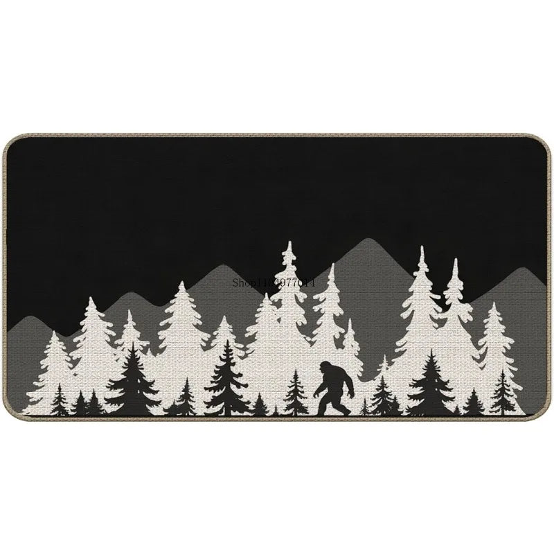 Sasquatch forest doormat, camper essentials, camping lover gift