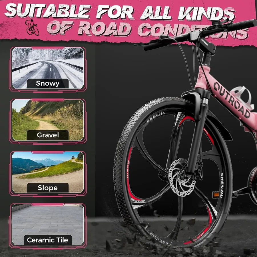 Foldable Mountain Bike 21Speed Dual Suspension