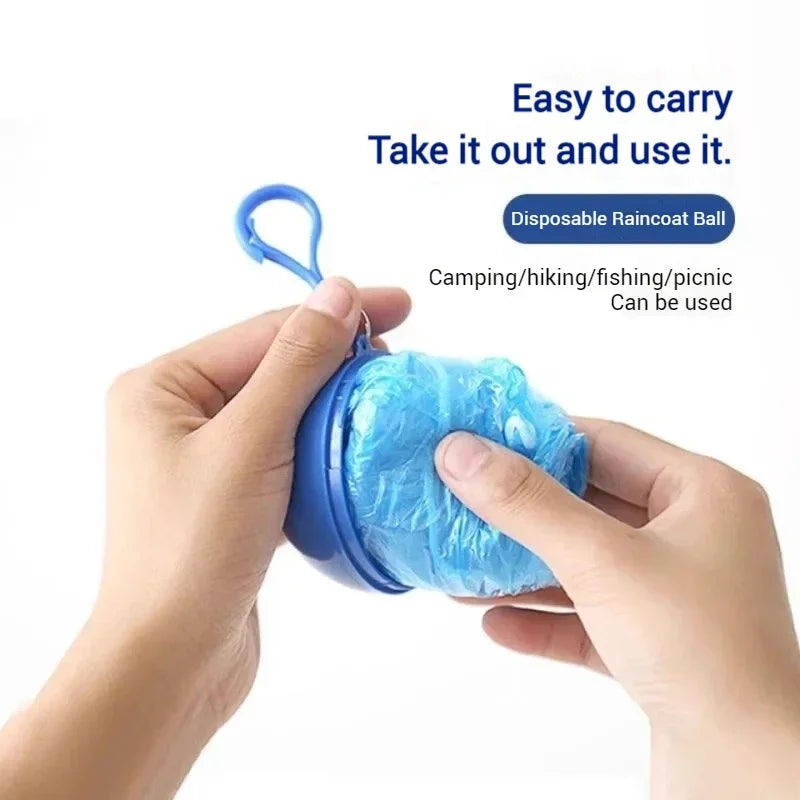 1/5 Random Disposable Raincoat Portable Waterproof Compression Ball Pocket Raincoat Outdoor Travel Hangable Poncho Camping Gear