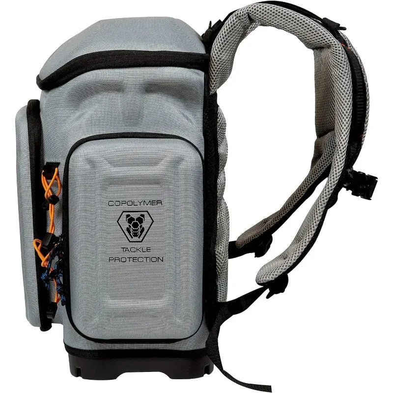 High quality Fishing Backpack, Gray EVA Material, Includes 3 3750 StowAway Utility Boxes for Worms, Lures, & Baits