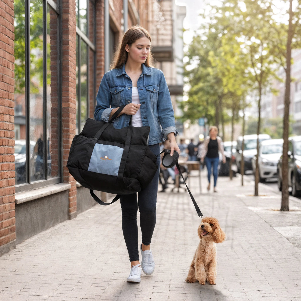 Dog Car Seat Safe & Cozy Travel Bed and Carrier Puppies, Pets up to 10 KG, Clip-On Leash & Storage Pockets