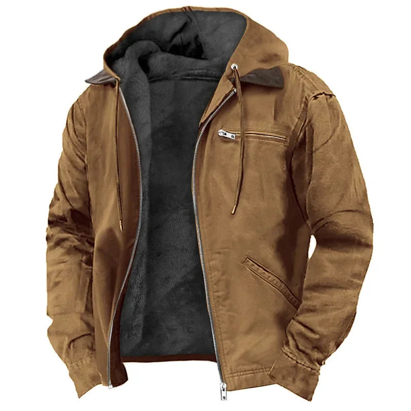 2026 New Fashion European and American Cross-border E-commerce, Solid Color Hooded Cotton Clothes Casual Men's