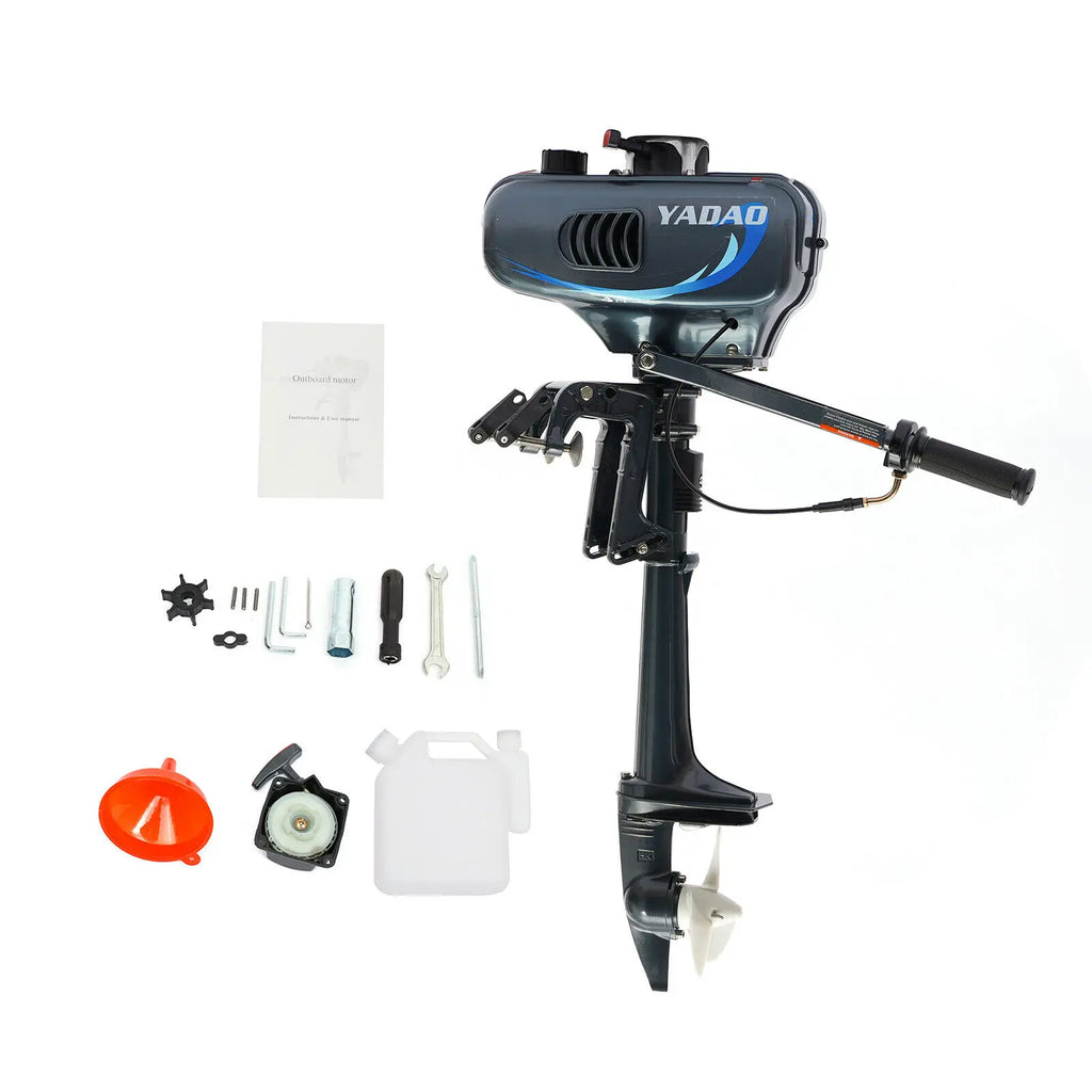 3.5HP 2-Stroke Inflatable Boat Outboard Motor Fishing Boat Engine Propeller Kayak Manual Start CDI System