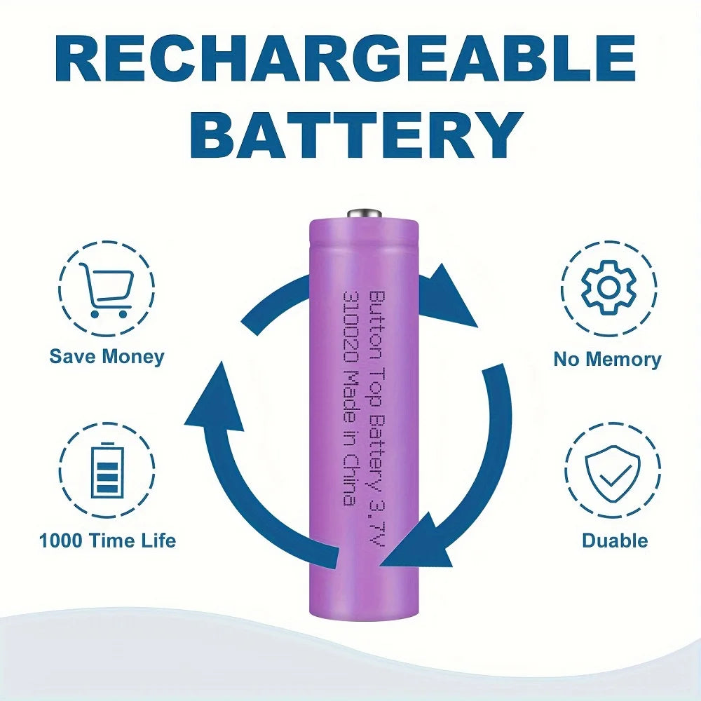 8 Pack 3.7V 2000mAh Rechargeable Lithium Li-ion Batteries for Camera Flashlight Torch Headlamp