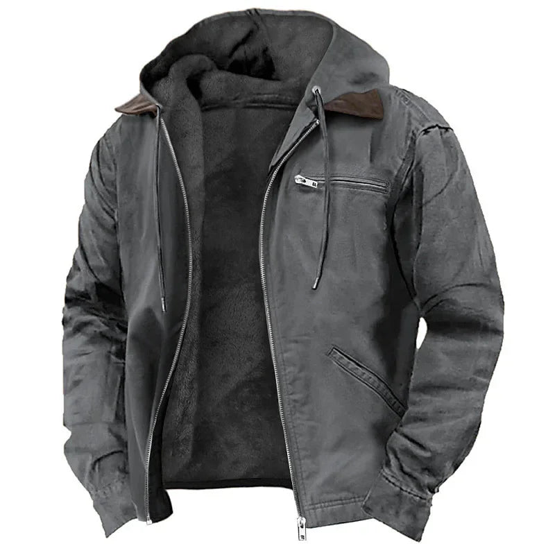 2026 New Fashion European and American Cross-border E-commerce, Solid Color Hooded Cotton Clothes Casual Men's