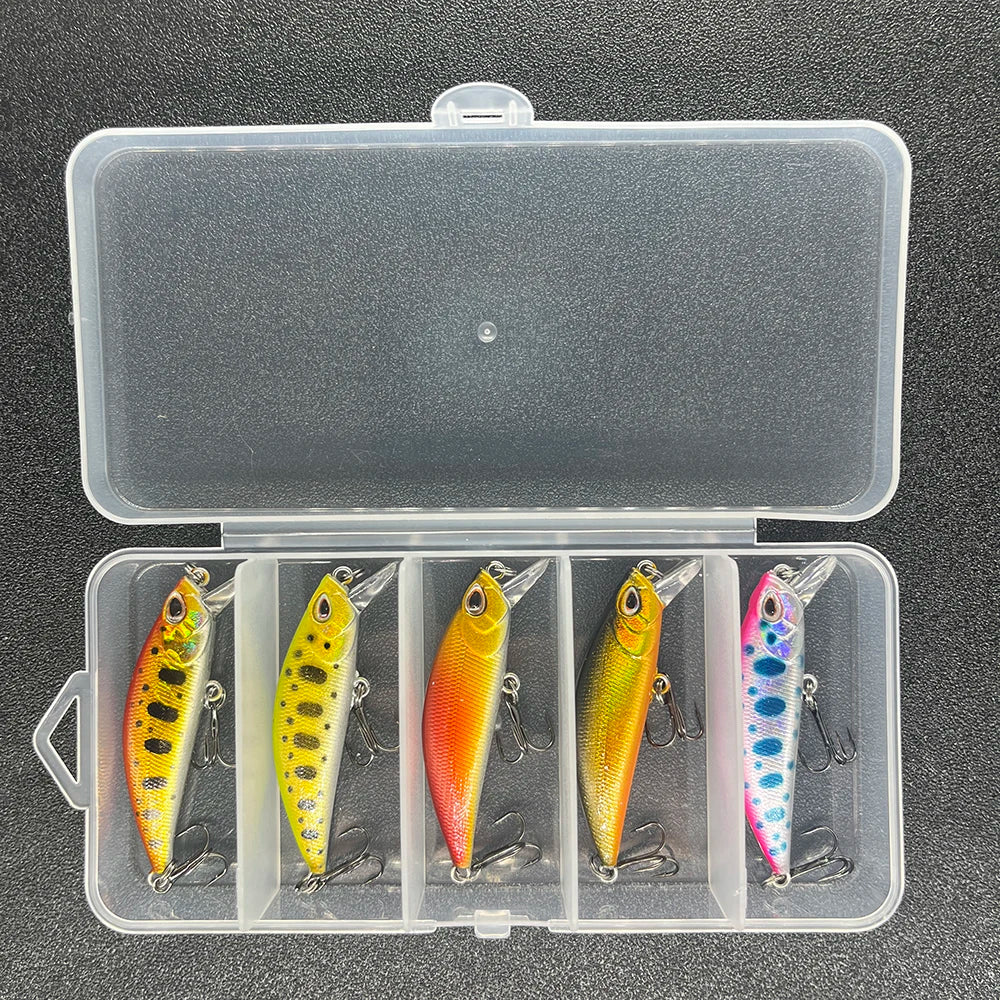 5Pcs/Box Fishing Lure Micro Minnow Wobbler Sinking Artificial Hard Bait